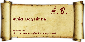 Ávéd Boglárka névjegykártya