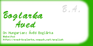 boglarka aved business card