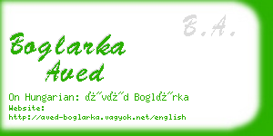 boglarka aved business card